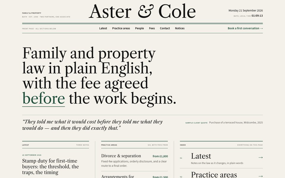 Aster & Cole template