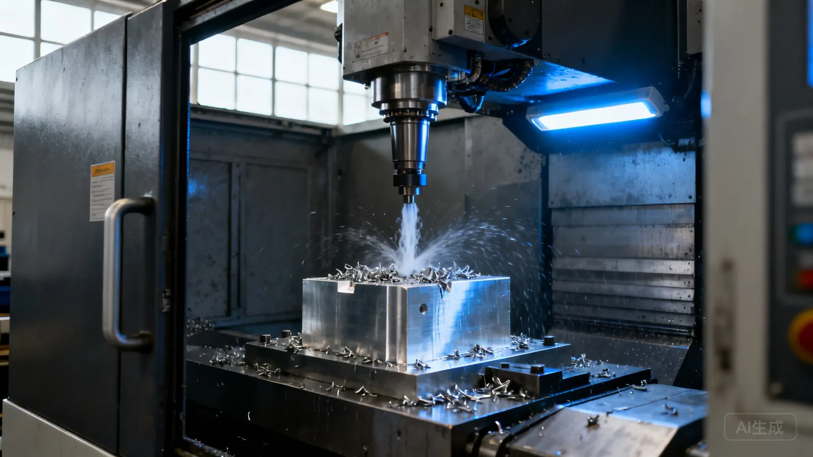 5-axis milling in progress